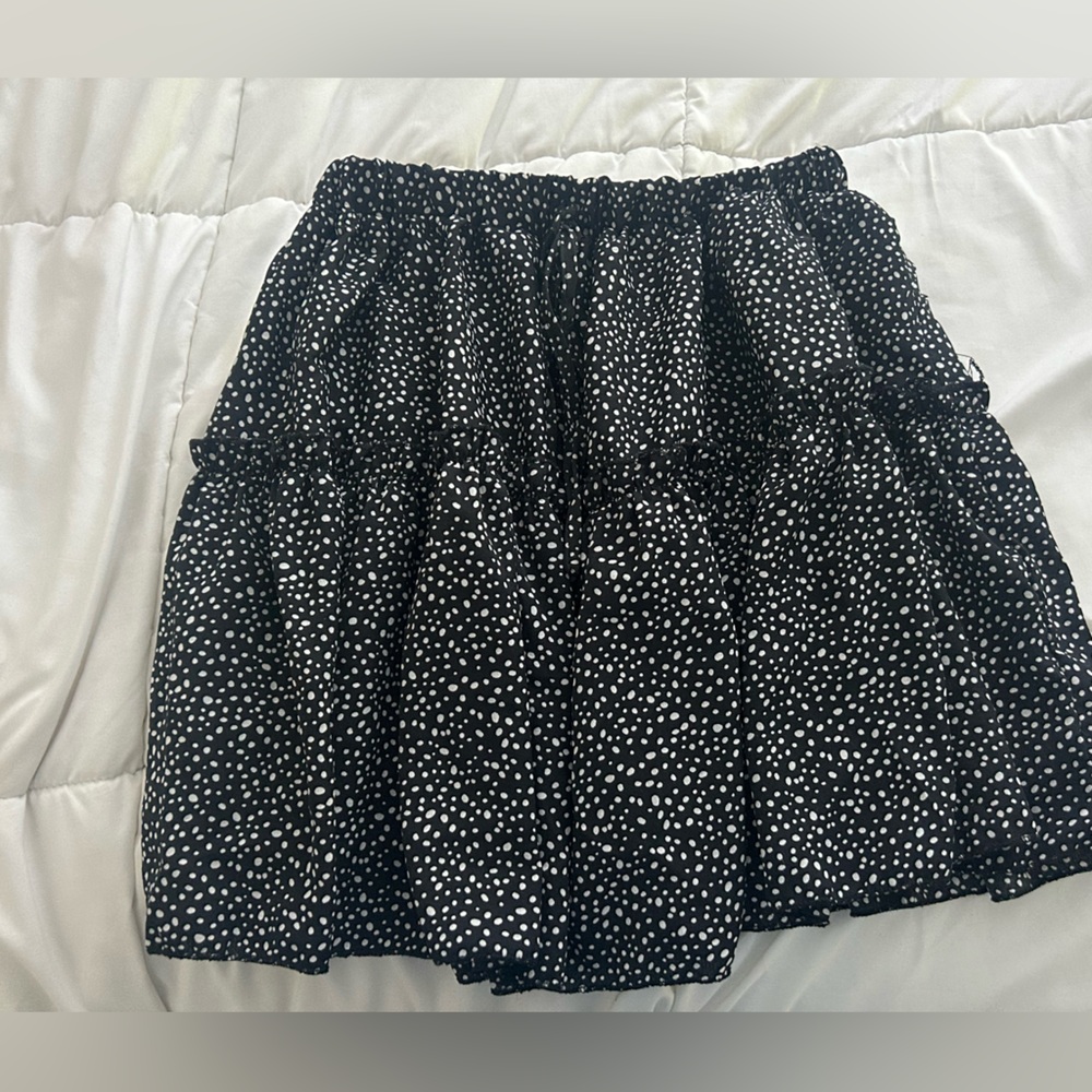 Black and White Polka Dot Skirt